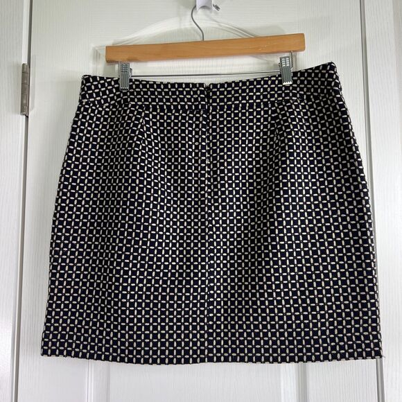 Worthington Women's Modern Fit Skirt Textured Navy Tan Size 14 - Picture 3 of 10